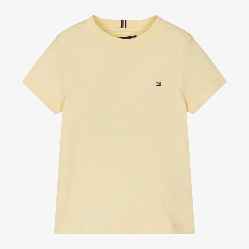 Tommy Hilfiger - Boys Yellow Cotton Flag Logo T-Shirt | Childrensalon