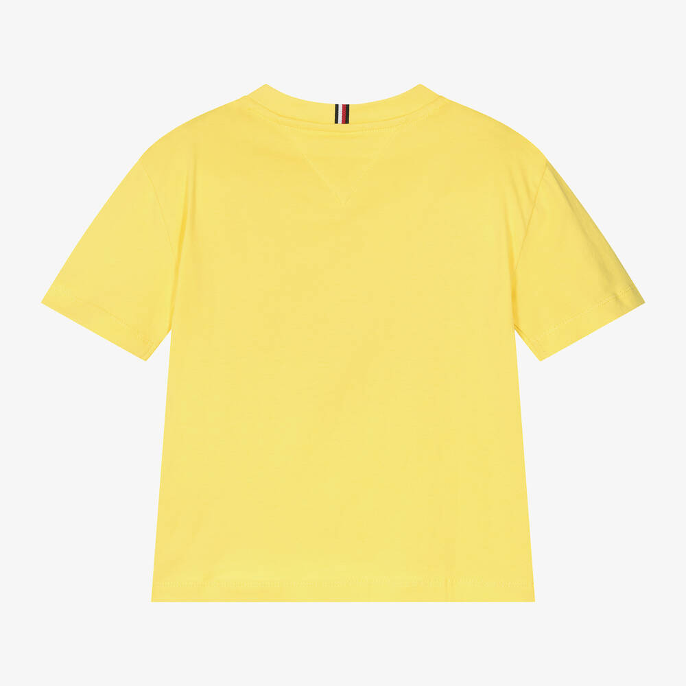 Tommy Hilfiger - Boys Yellow Cotton T-Shirt | Childrensalon