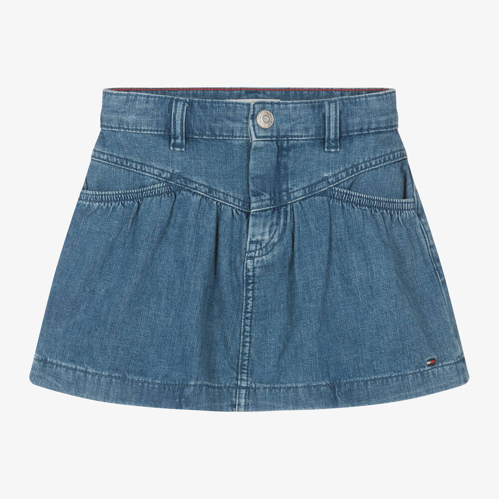 Tommy Hilfiger - Girls Blue Denim Skirt | Childrensalon