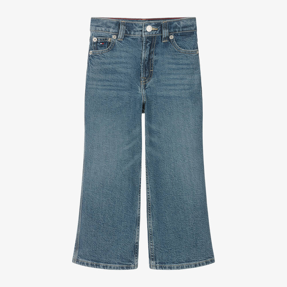 Tommy Hilfiger Kids' Girls Blue Denim Wide-leg Mabel Jeans