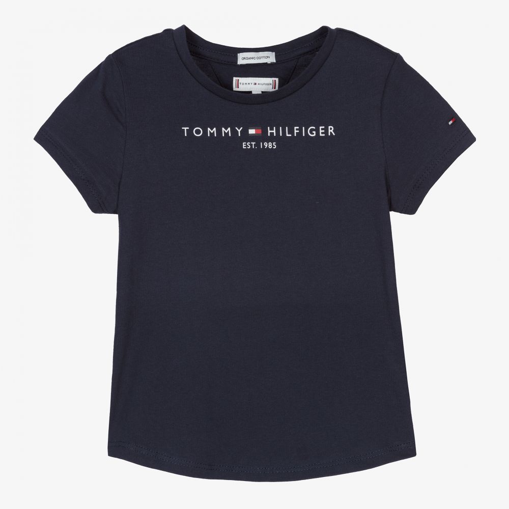 Tommy Hilfiger - Girls Blue Logo T-Shirt | Childrensalon