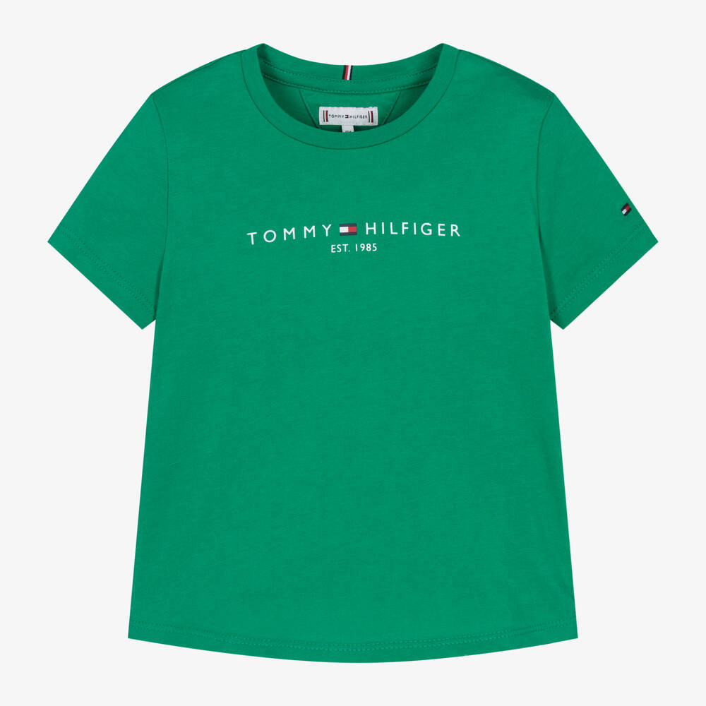 Tommy Hilfiger - Girls Green Cotton T-Shirt | Childrensalon