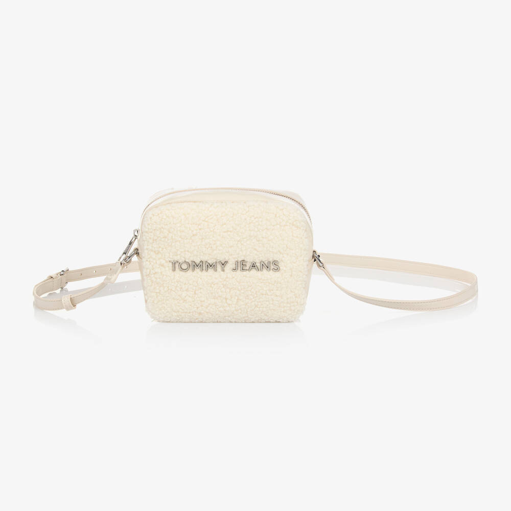 Tommy Hilfiger - Girls Ivory Sherpa Fleece Camera Bag (18cm) | Childrensalon