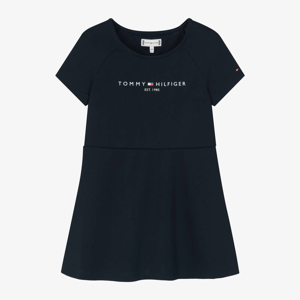 Tommy Hilfiger - Girls Navy Blue Jersey Dress | Childrensalon