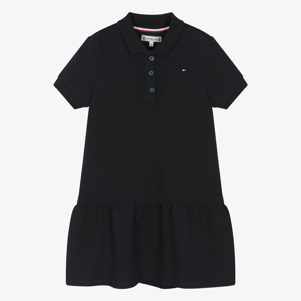 Tommy Hilfiger - Girls Navy Blue Polo Shirt Dress | Childrensalon