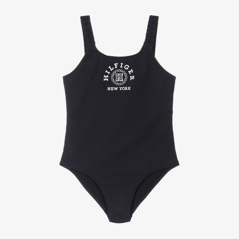 Tommy Hilfiger - Girls Navy Blue Swimsuit | Childrensalon