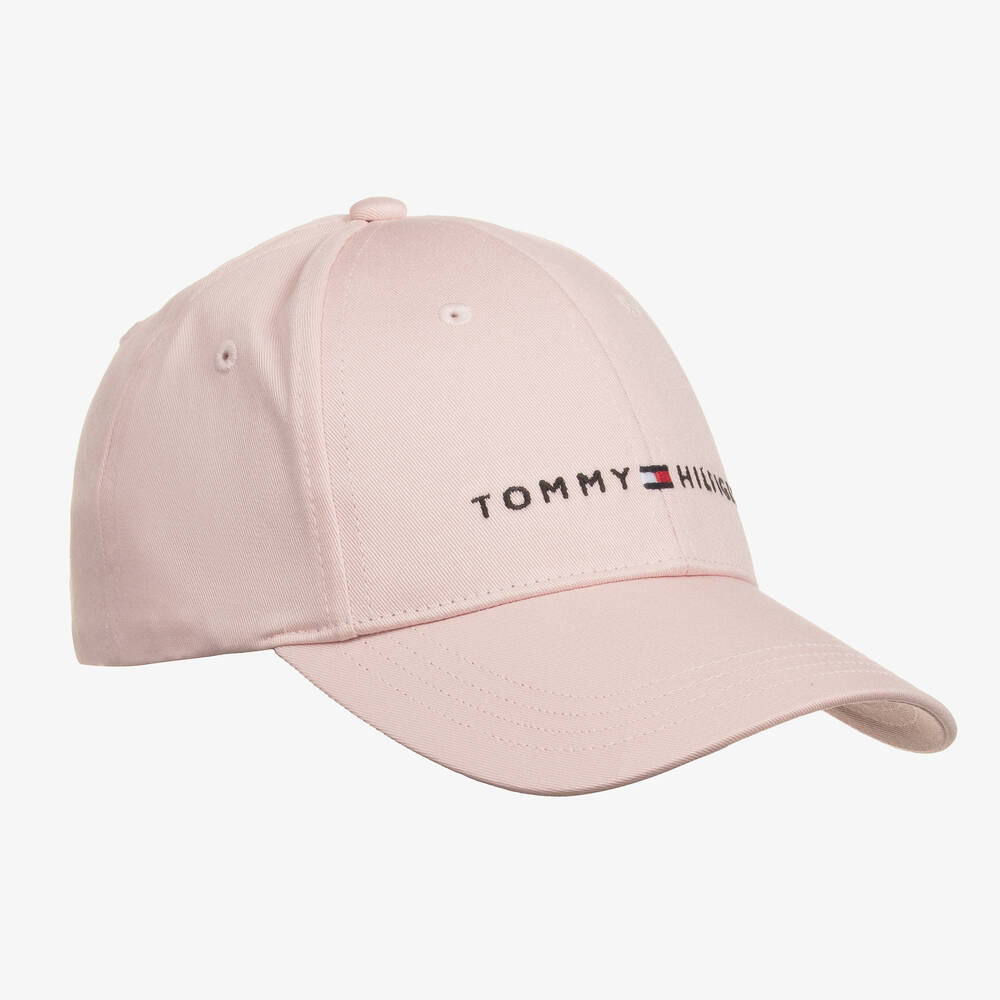 Tommy Hilfiger - Girls Pale Pink Cotton Cap | Childrensalon