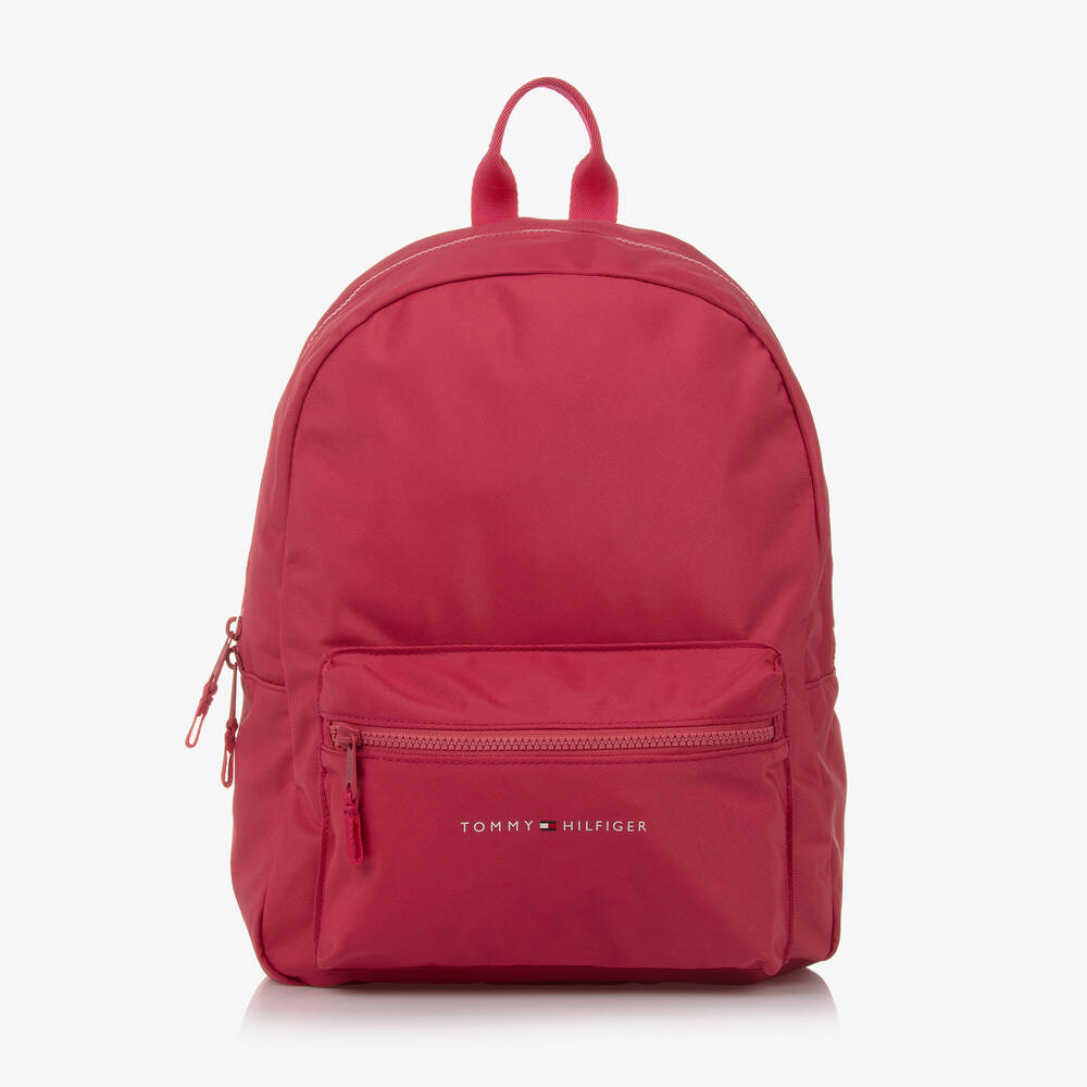 Tommy Hilfiger - Girls Pink Canvas Backpack (37cm) | Childrensalon