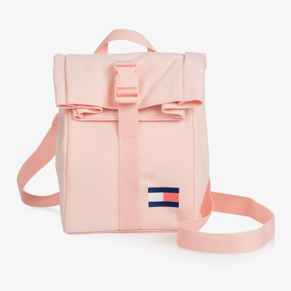 Tommy Hilfiger - Girls Pink Canvas Flag Lunch Bag (23cm) | Childrensalon