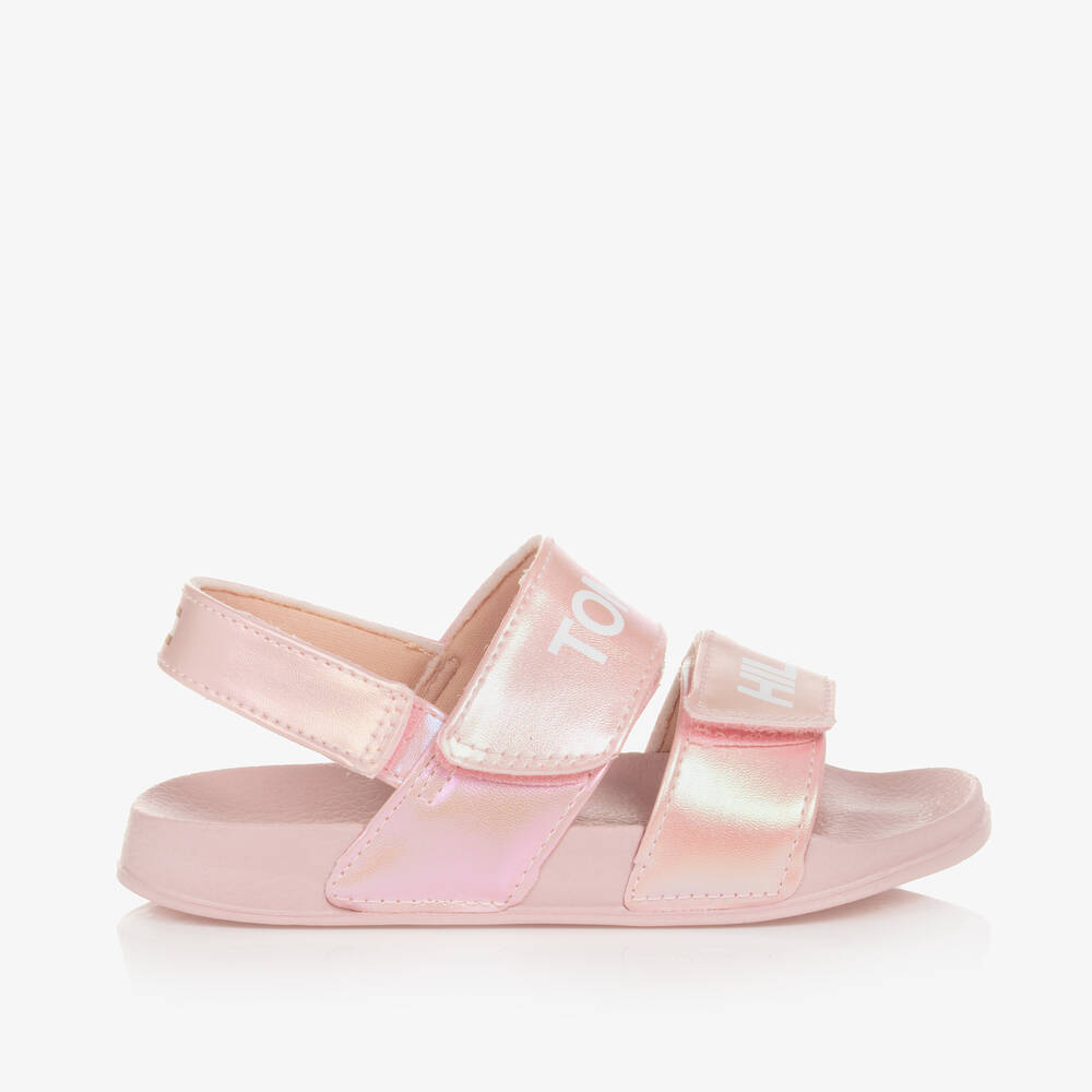 Tommy Hilfiger Kids' Girls Pink Faux Leather Sandals