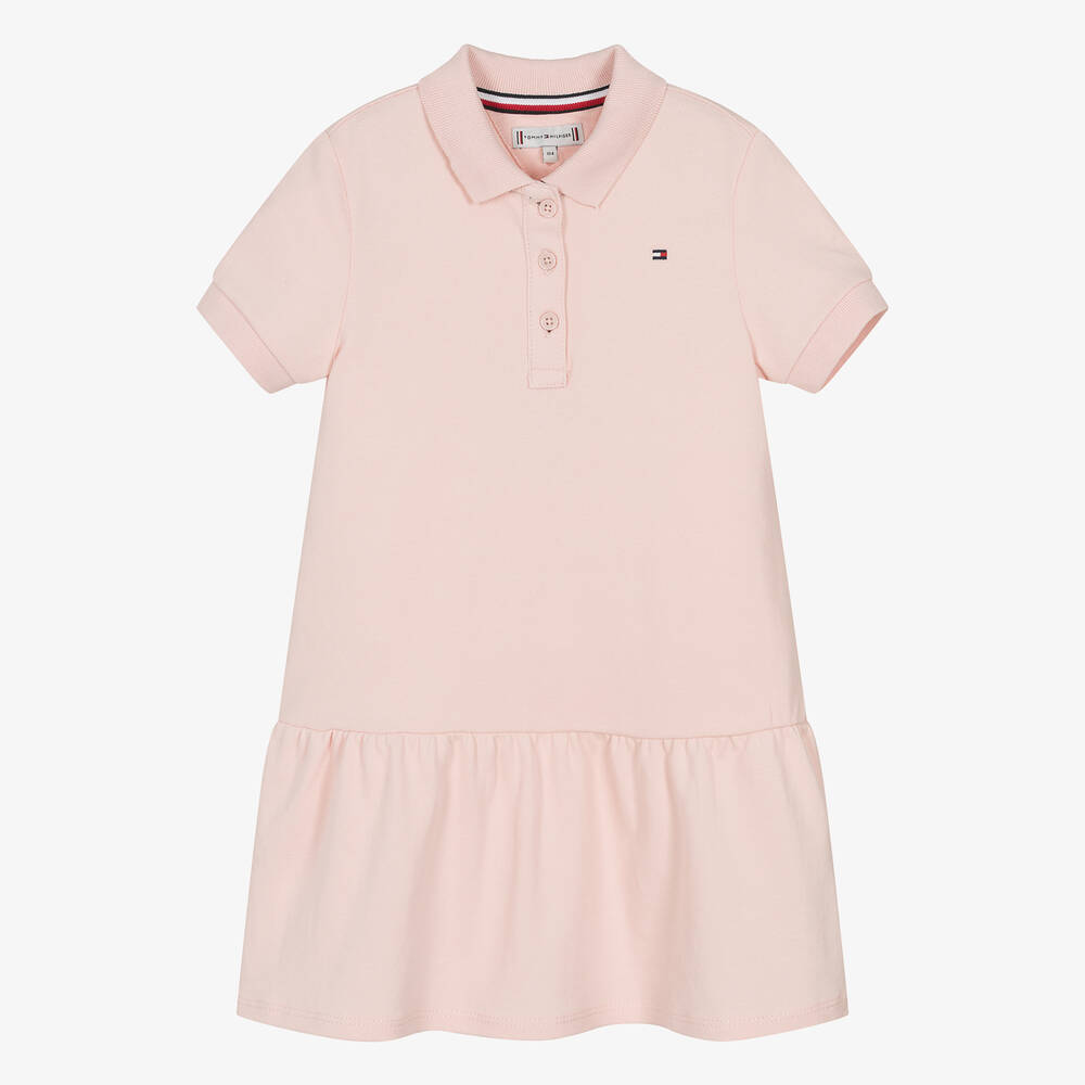 Tommy Hilfiger - Розовое платье-рубашка поло для девочек | Childrensalon