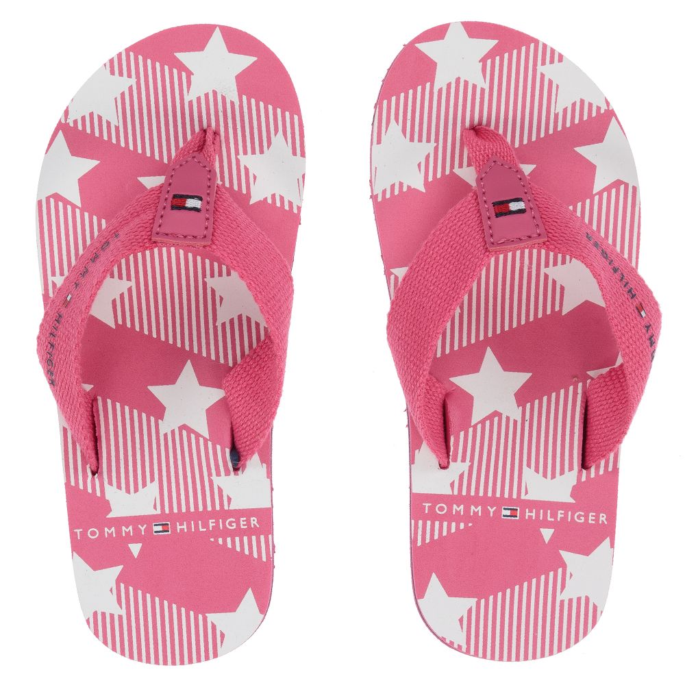 Tommy Hilfiger Kids' Girls Pink Star Flip Flops