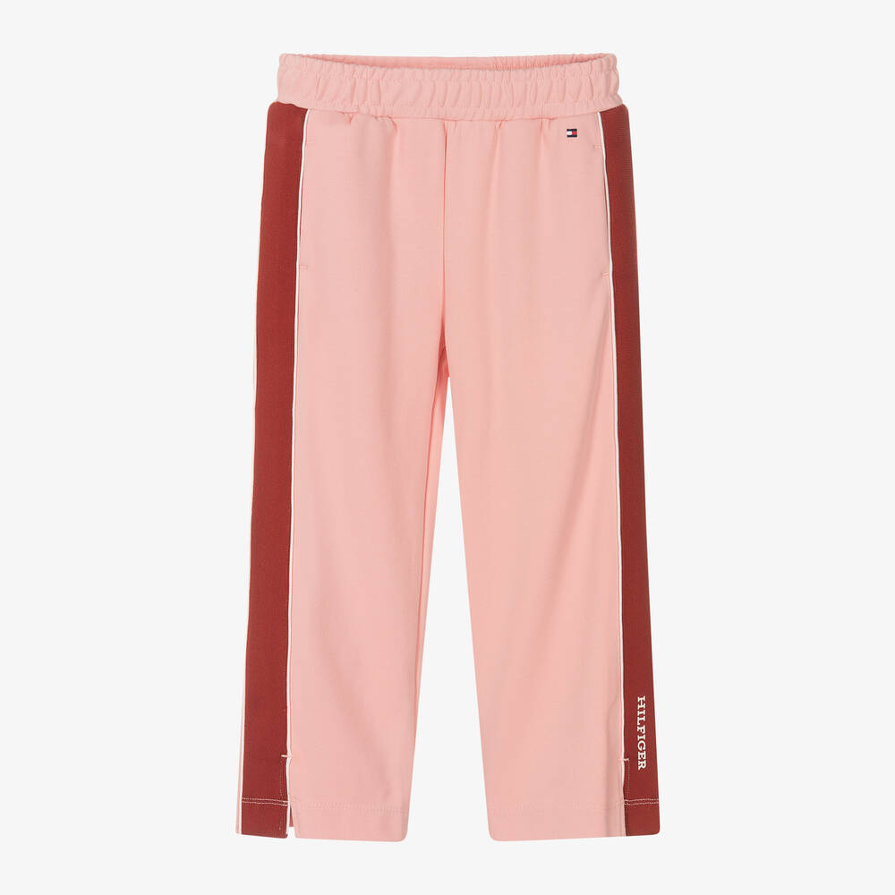 Tommy Hilfiger - Girls Pink Wide-Leg Viscose Joggers | Childrensalon