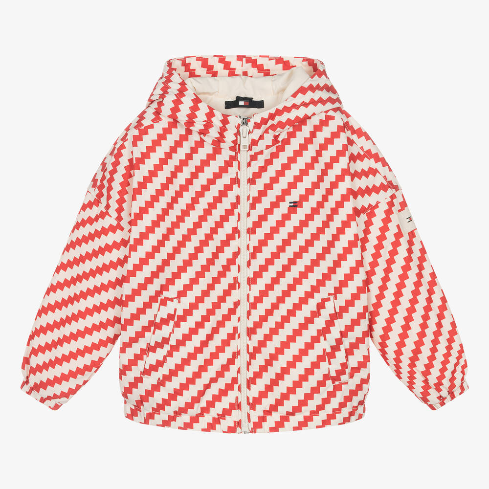 Tommy Hilfiger Babies' Girls Red & Ivory Windbreaker Jacket