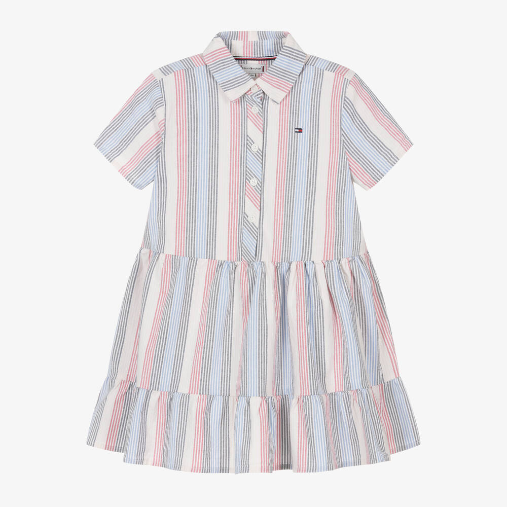 Tommy Hilfiger - Girls Striped Cotton Dress | Childrensalon