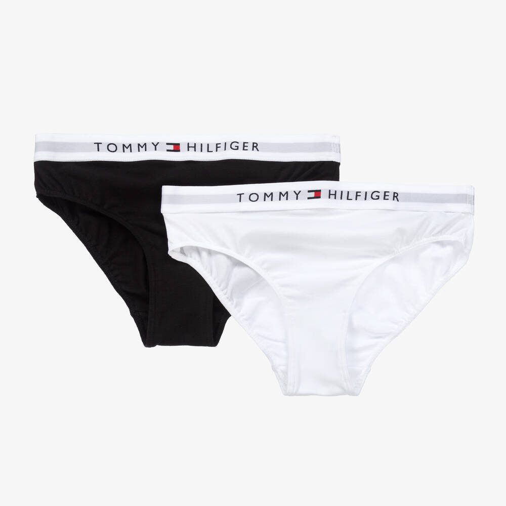 Tommy Hilfiger - سروال داخلي قطن جيرسي لون أبيض وأسود (عدد 2) | Childrensalon