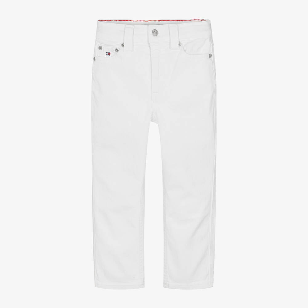Tommy Hilfiger - Girls White Denim Wde Leg Jeans | Childrensalon