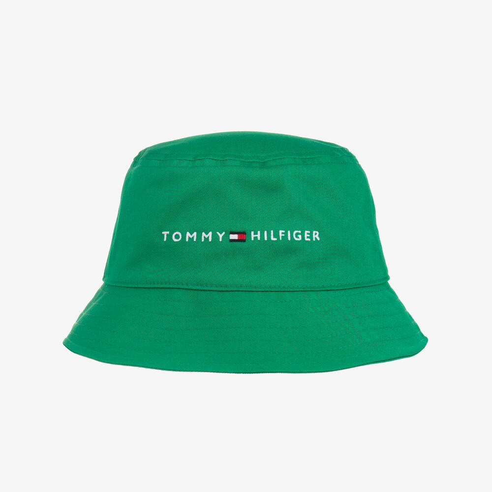 Shop Tommy Hilfiger Green Organic Cotton Bucket Hat
