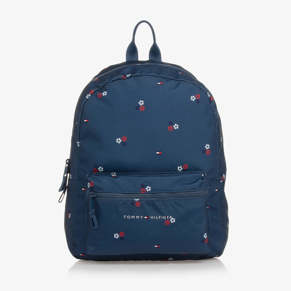 Tommy Hilfiger - Navy Blue Floral Print Backpack (42cm) | Childrensalon
