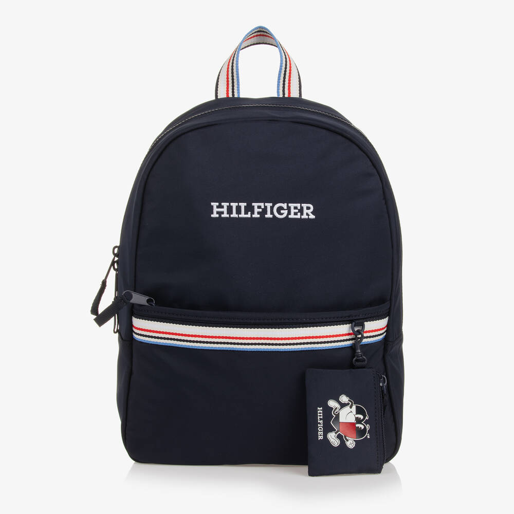 Tommy Hilfiger - Navy Blue Stripe Backpack (36cm) | Childrensalon