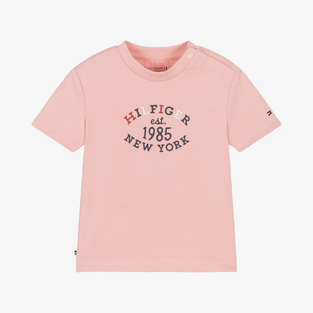 Tommy Hilfiger - Pink Cotton Jersey Baby T-Shirt | Childrensalon