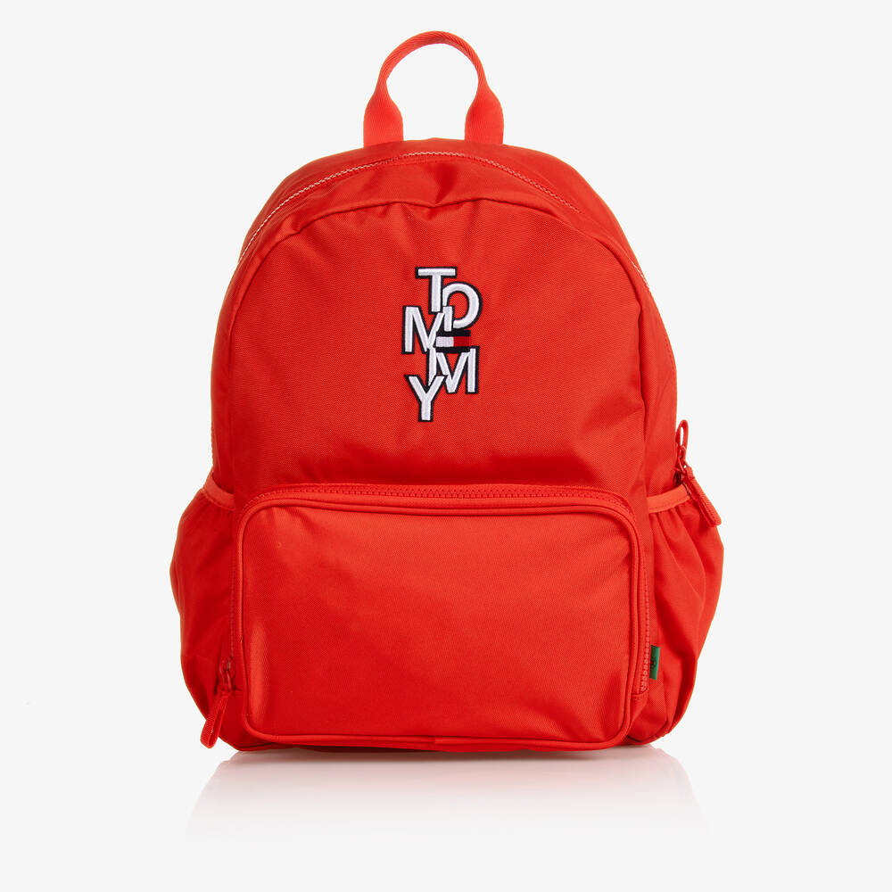 Tommy Hilfiger - Red Canvas Logo Backpack (35cm) | Childrensalon