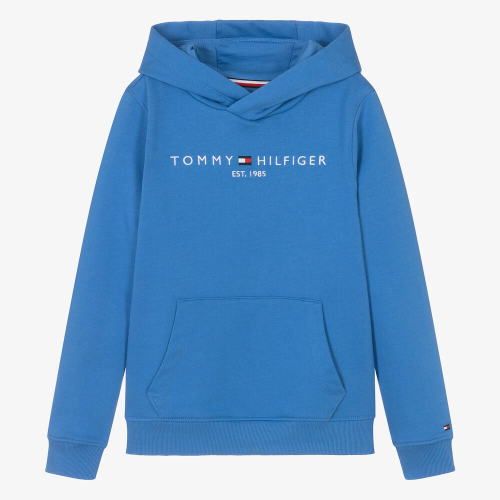 Tommy Hilfiger - Teen Blue Cotton Flag Logo Hoodie | Childrensalon