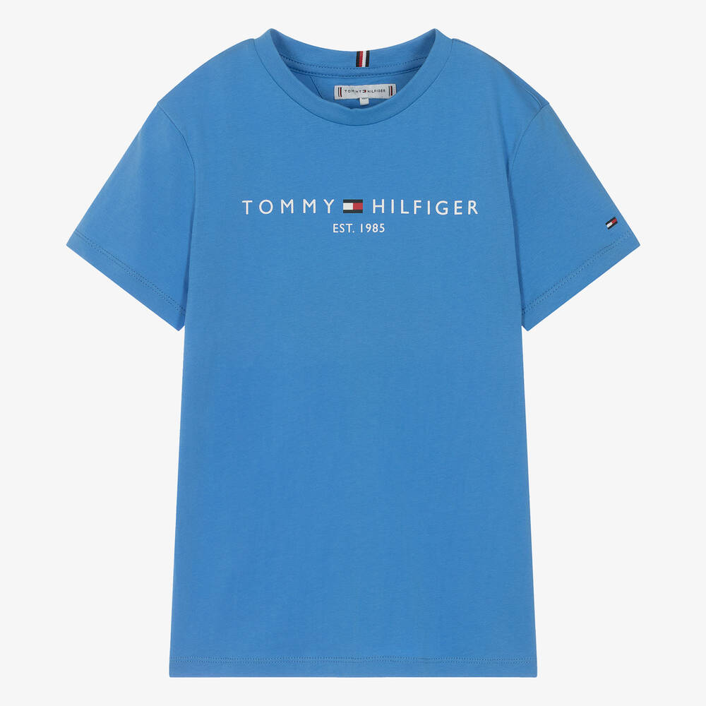 Tommy Hilfiger - تيشيرت قطن جيرسي لون أزرق تينز | Childrensalon