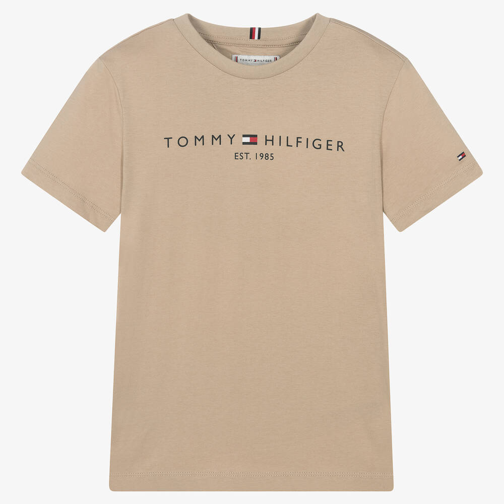 Tommy Hilfiger Teen Boys Beige Cotton Jersey T-shirt