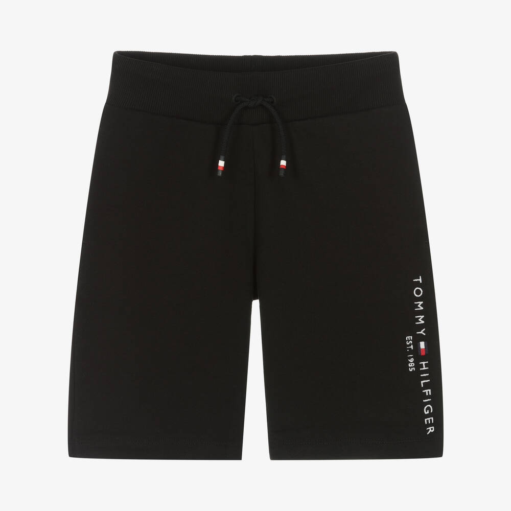 Tommy Hilfiger Teen Boys Black Cotton Jersey Shorts | ModeSens