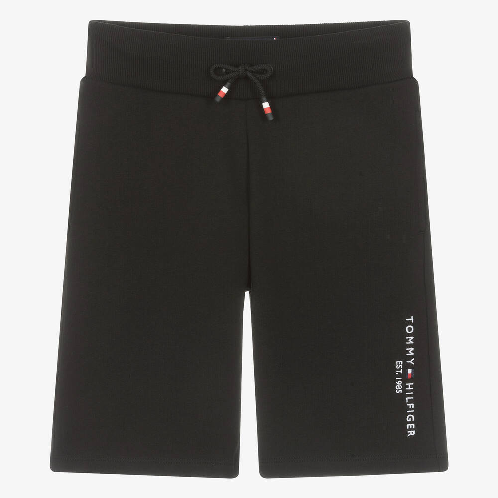 Tommy Hilfiger - Teen Boys Black Cotton Jersey Shorts | Childrensalon