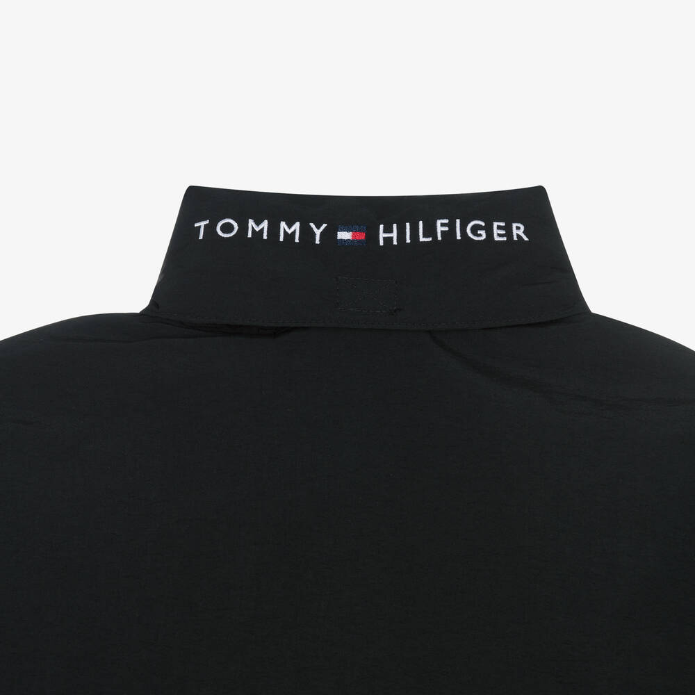 Tommy Hilfiger - Teen Boys Black Windbreaker Jacket | Childrensalon