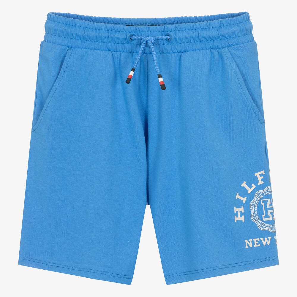 Tommy Hilfiger - Teen Boys Blue Cotton Jersey Shorts  | Childrensalon