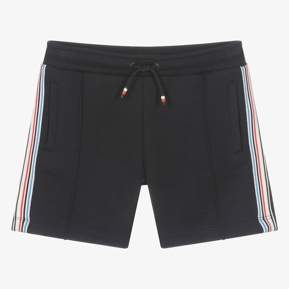 Tommy Hilfiger Teen Boys Blue Cotton Striped Tape Shorts