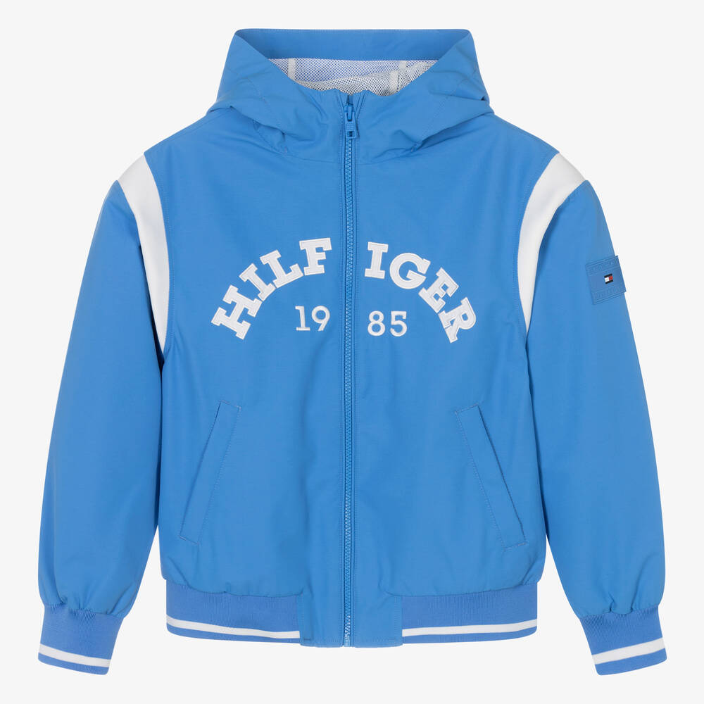 Tommy Hilfiger - Teen Boys Blue Monotype Bomber Jacket | Childrensalon