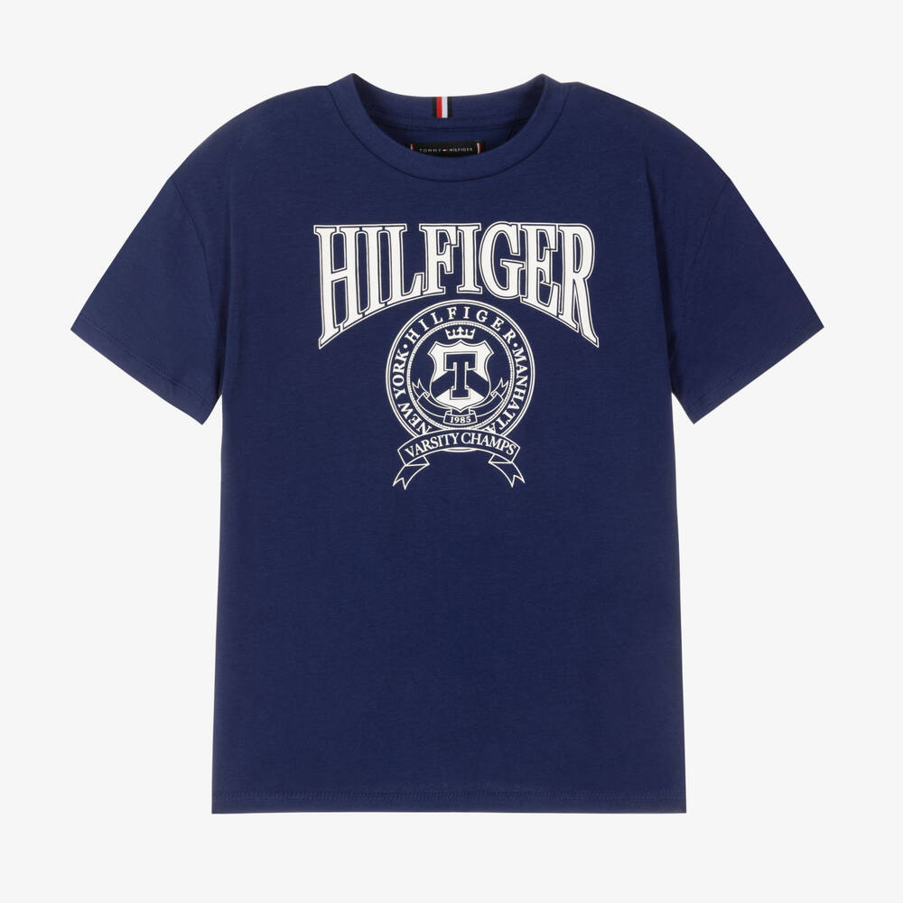 Tommy Hilfiger Teen Boys Blue Varsity Logo T-shirt