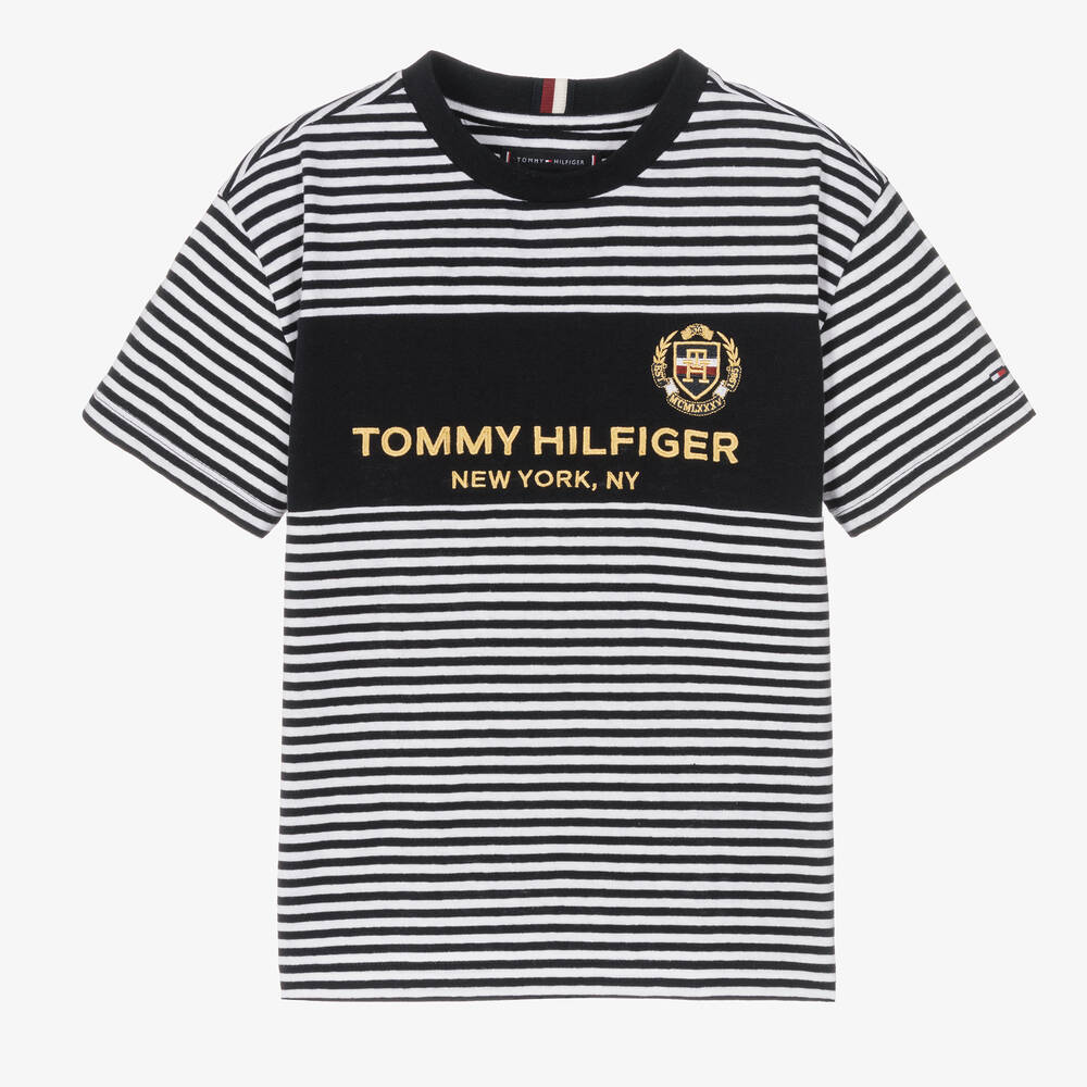Tommy Hilfiger Teen Boys Blue & White Striped T-shirt