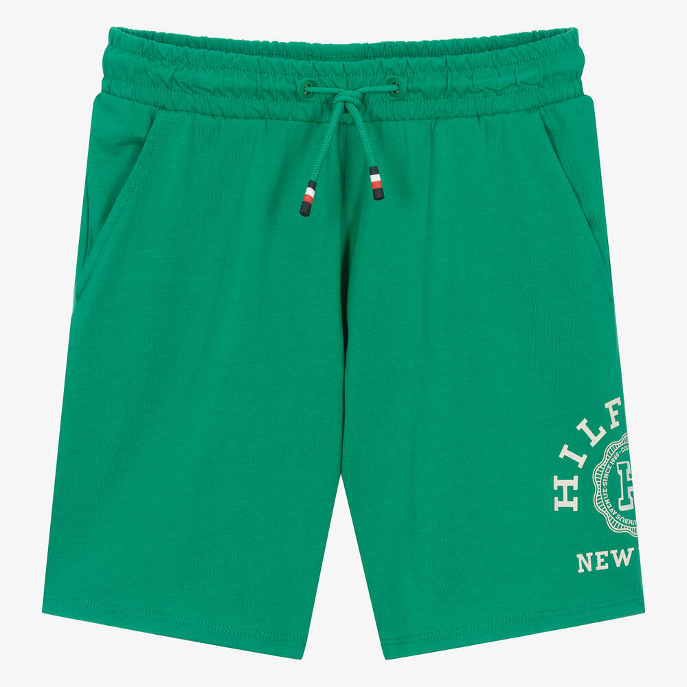 Tommy Hilfiger - Teen Boys Green Cotton Jersey Shorts  | Childrensalon