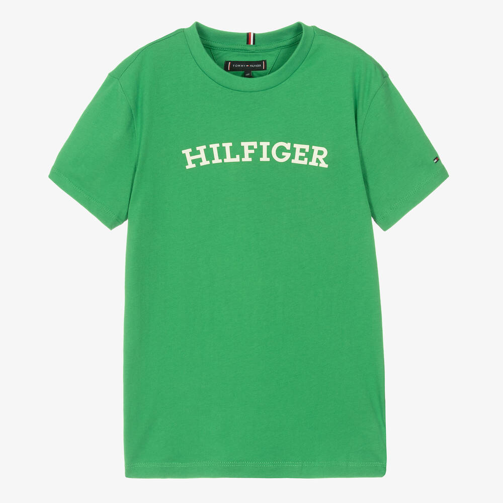Tommy Hilfiger Teen Boys Green Cotton T-shirt