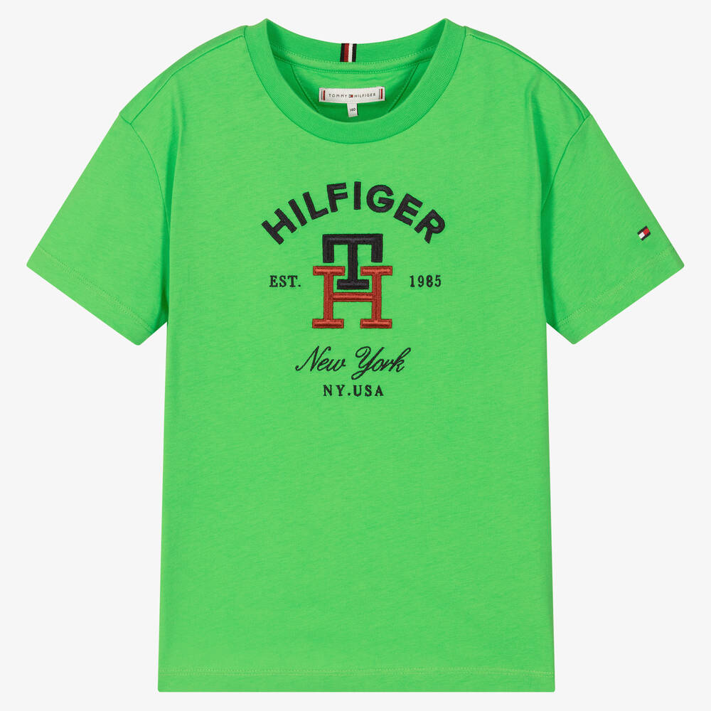 Tommy Hilfiger Teen Boys Green Monogram Logo T-shirt