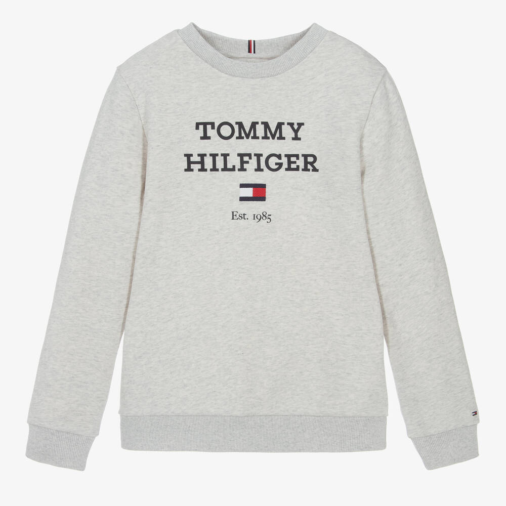 Tommy Hilfiger - Teen Boys Grey Cotton Jersey Sweatshirt | Childrensalon