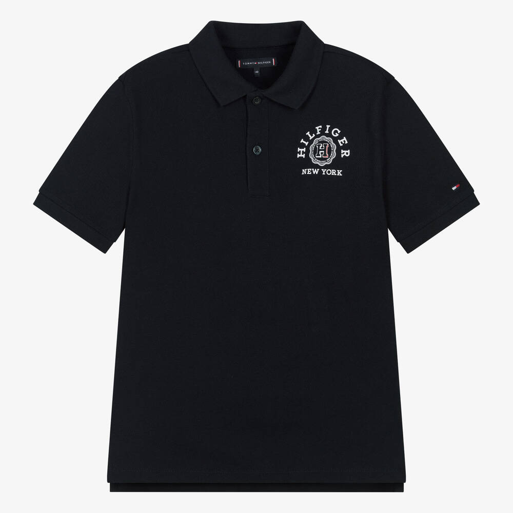 Tommy Hilfiger - Teen Boys Navy Blue Cotton Polo Shirt | Childrensalon