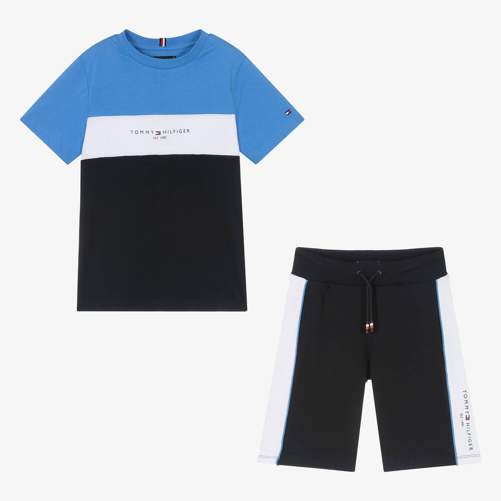 Tommy Hilfiger - Teen Boys Navy Blue Cotton Shorts Set | Childrensalon