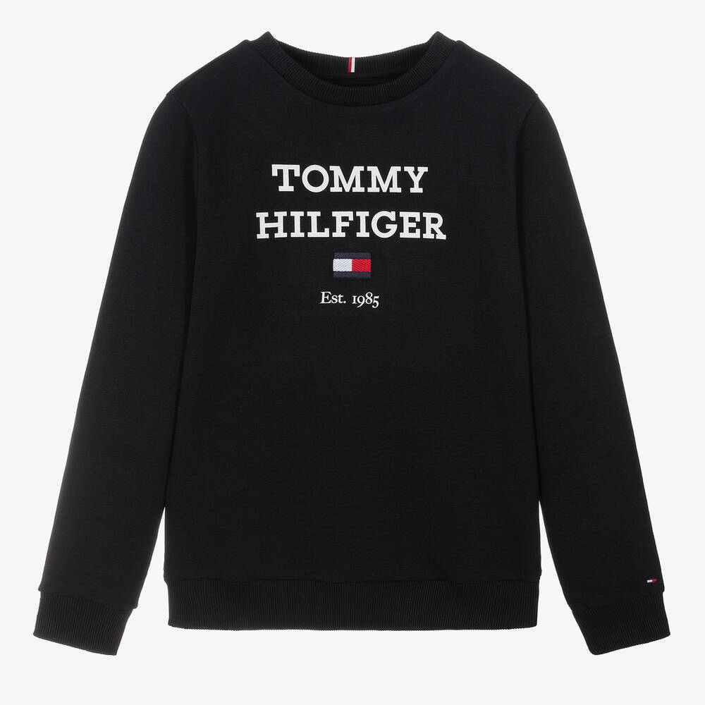 Tommy Hilfiger - سويتشيرت قطن جيرسي لون كحلي للمراهقين | Childrensalon