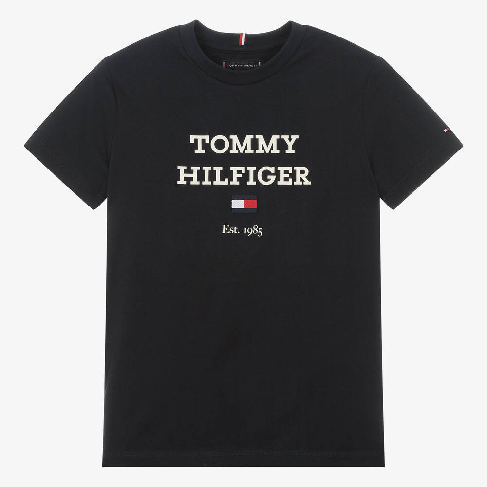 Tommy Hilfiger - تيشيرت تينز ولادي قطن لون كحلي | Childrensalon