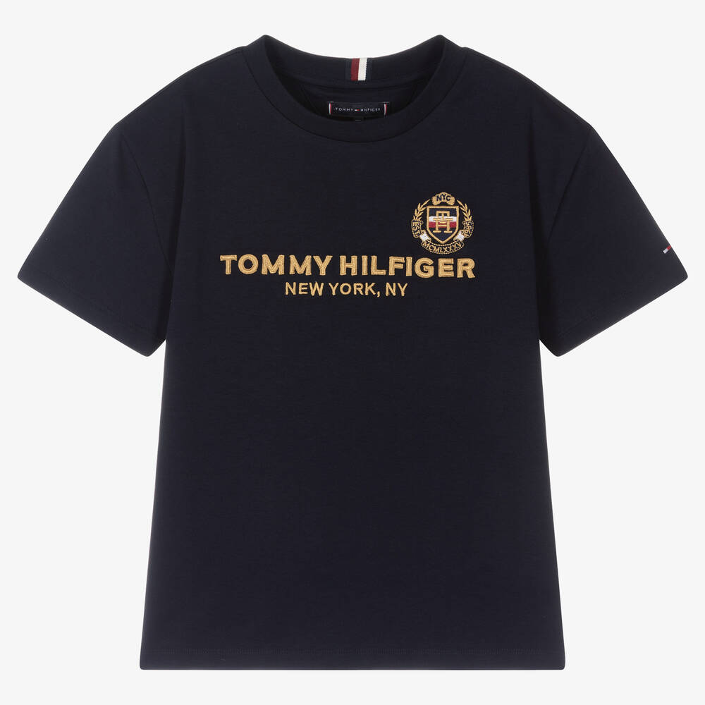 Tommy Hilfiger Teen Boys Navy Blue Ny Crest T-shirt