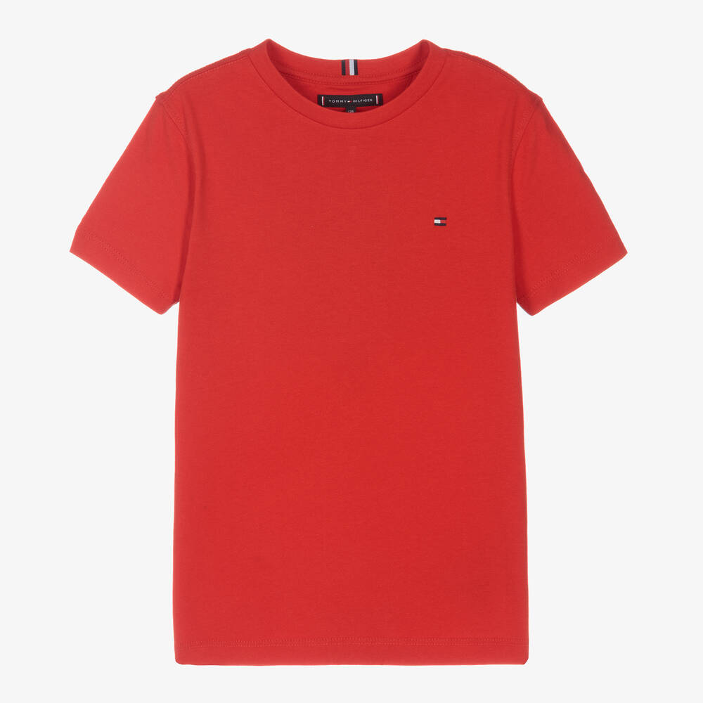 Tommy Hilfiger - T-shirt rouge en coton pour ado garçon | Childrensalon