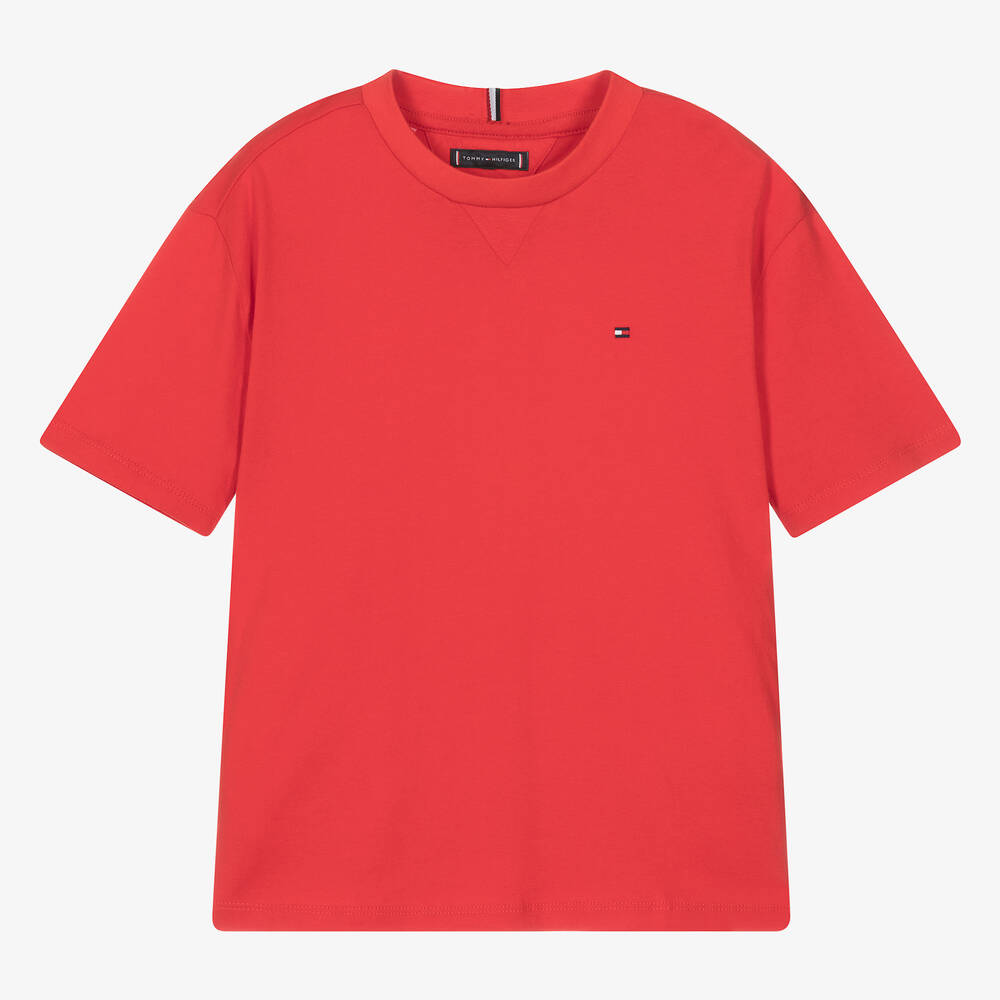 Tommy Hilfiger - Teen Boys Red Cotton T-Shirt | Childrensalon