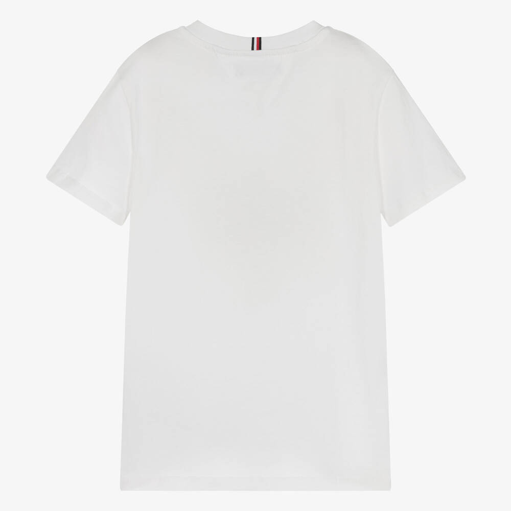 Tommy Hilfiger - Teen Boys White Cotton Monotype Logo T-Shirt ...