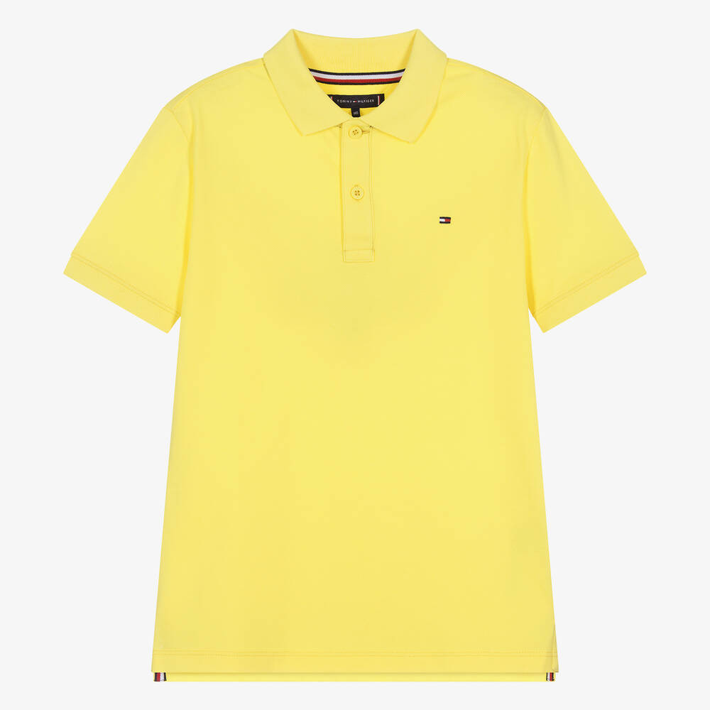 Tommy Hilfiger Teen Boys Yellow Cotton Polo Shirt